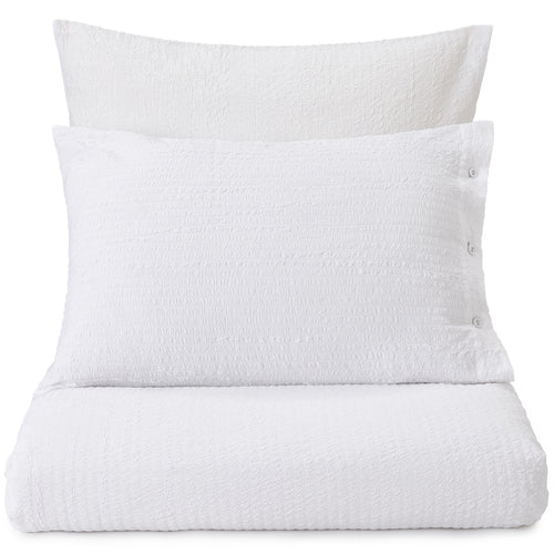 Seersucker-Bettwäsche Ansei Weiß, 100% Baumwolle