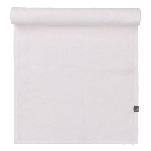 Miral table runner, white, 100% linen