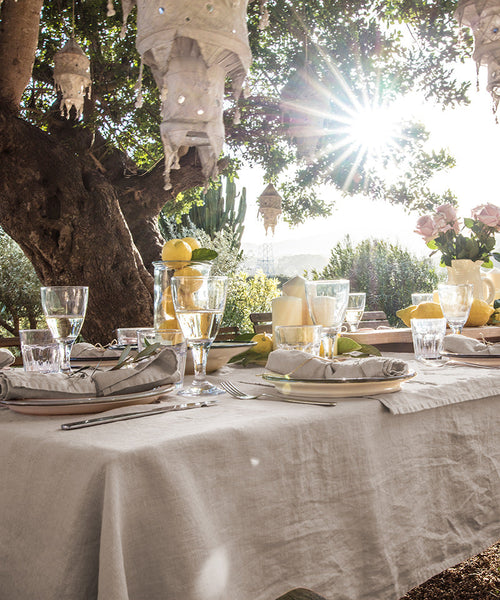 Laiar Tischdecke 100% Leinen Natürliches Beige