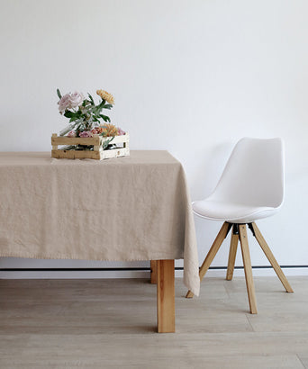 Laiar Tischdecke 100% Leinen Natürliches Beige