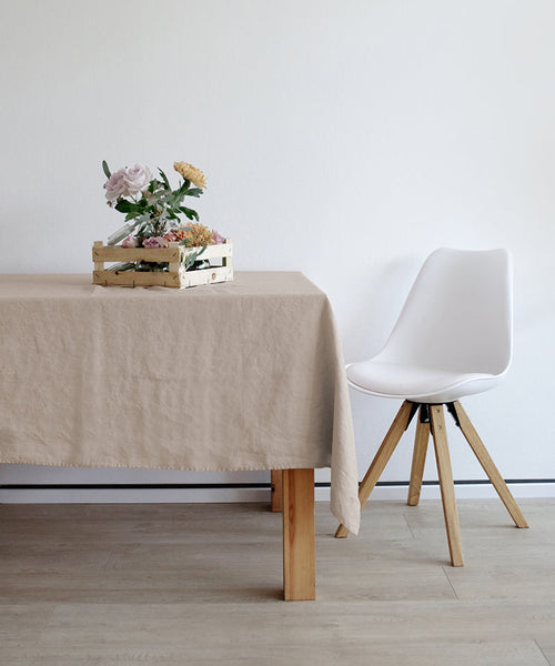 Laiar Tischdecke 100% Leinen Natürliches Beige