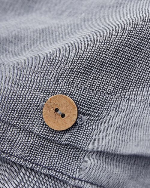 Leinen-Baumwoll-Bettwäsche-Set Tolosa [Jeansblau]