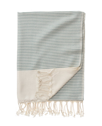 Hamamtuch Bolu [Grüngrau/Naturweiß]