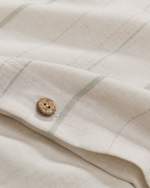 Leinen-Baumwoll-Bettwäsche Douro [Natur & Salbeigrün]