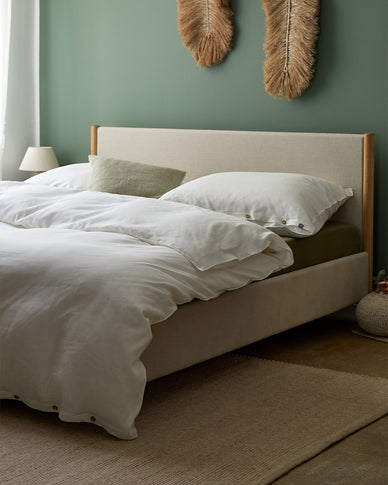 Leinen-Baumwoll-Bettwäsche-Set Tolosa [Naturweiß]