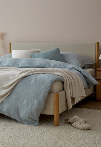 Leinen-Bettwäsche Mafalda [Helles Grüngrau]