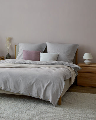 Leinen-Baumwoll-Bettwäsche-Set Tolosa [Hellgrau]