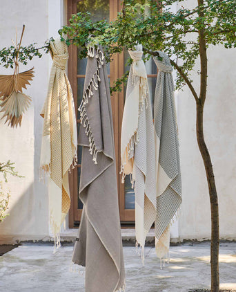 Hamamtuch Bolu [Hellgrau/Naturweiß]