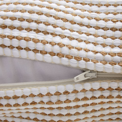 Upcycling-Kissen mit Füllung Cadema [Weiß & Beige]