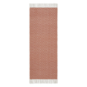Waschbarer Läufer Barota [Terrakotta/Weiß]
