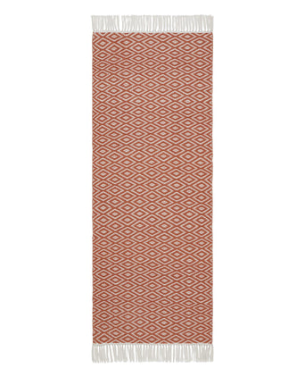 Waschbarer Läufer Barota [Terrakotta/Weiß]