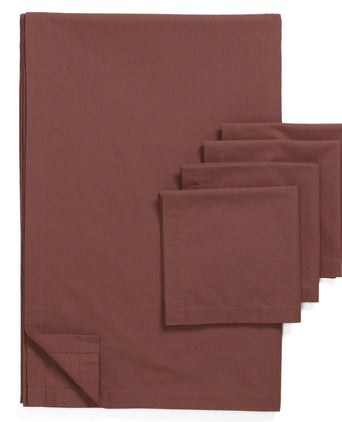 Baumwoll-Tischwäsche-Set Luzia [Maron]