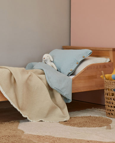 Bio-Baumwoll-Kindertagesdecke Figa Mini [Natur & Naturweiß]