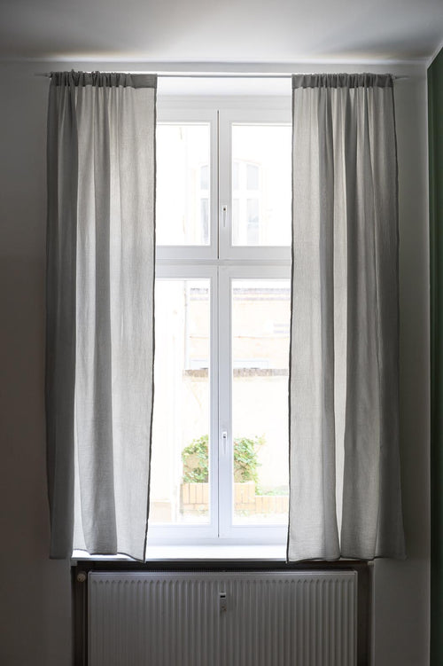Musselin-Vorhang Trofa (2er-Set) [Hellgrau]