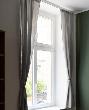 Musselin-Vorhang Trofa (2er-Set) [Hellgrau]