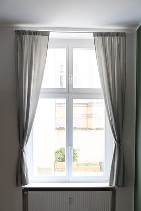 Musselin-Vorhang Trofa (2er-Set) [Hellgrau]