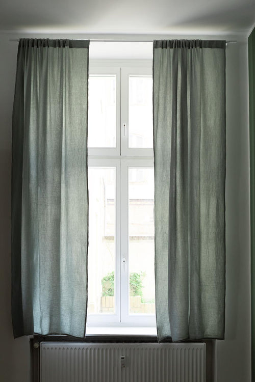 Musselin-Vorhang Trofa (2er-Set) [Salbeigrün]