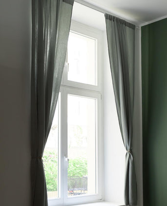 Musselin-Vorhang Trofa (2er-Set) [Salbeigrün]