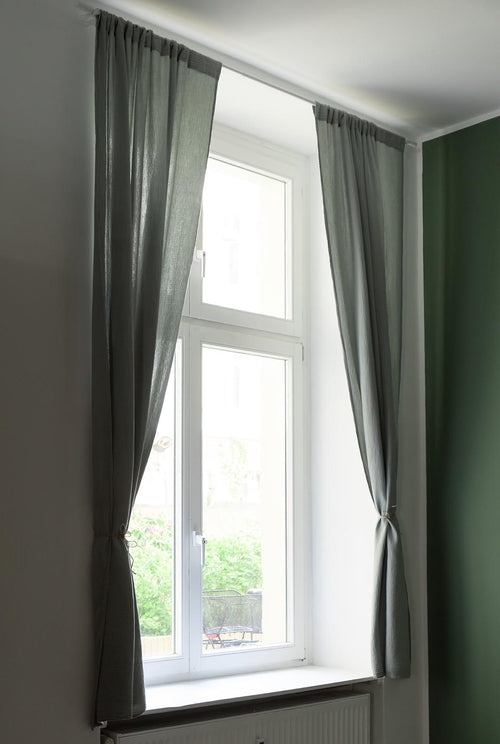 Musselin-Vorhang Trofa (2er-Set) [Salbeigrün]