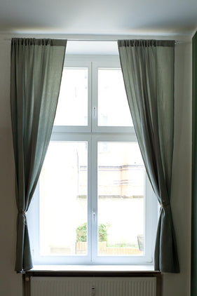 Musselin-Vorhang Trofa (2er-Set) [Salbeigrün]