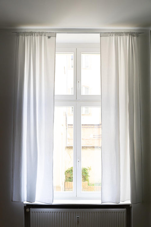 Musselin-Vorhang Trofa (2er-Set) [Weiß]