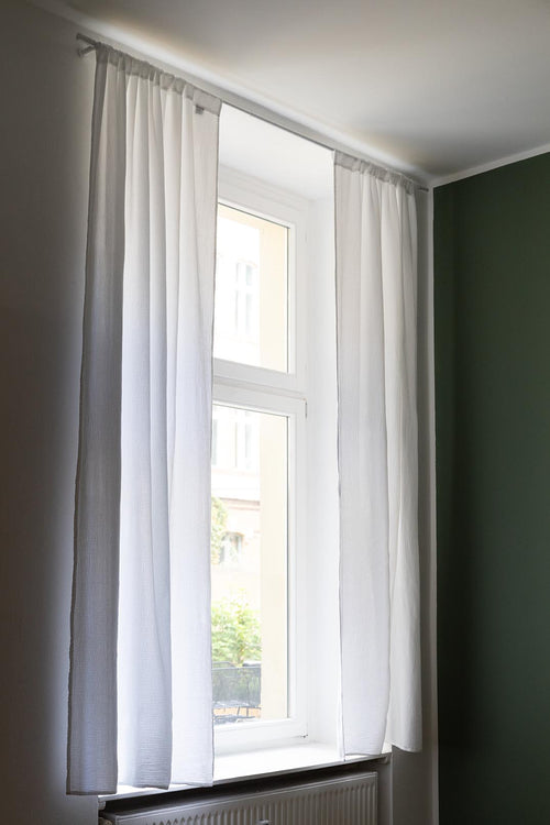 Musselin-Vorhang Trofa (2er-Set) [Weiß]