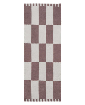 Waschbarer Läufer Iniola [Dunkles Taupe & Weiß]