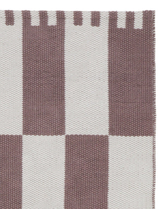 Waschbarer Läufer Iniola [Dunkles Taupe & Weiß]