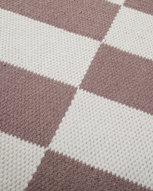 Waschbarer Teppich Iniola [Dunkles Taupe & Weiß]
