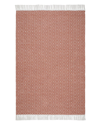 Waschbarer Teppich Barota [Terrakotta/Weiß]