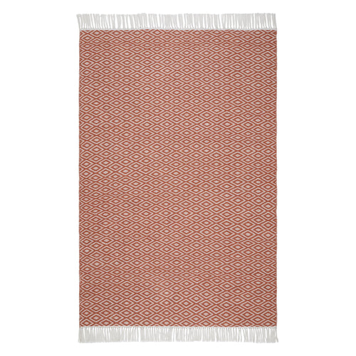 Waschbarer Teppich Barota [Terrakotta/Weiß]