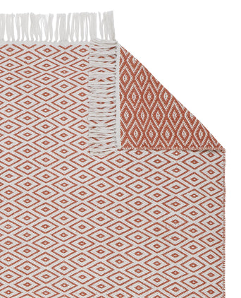 Waschbarer Läufer Barota [Terrakotta/Weiß]