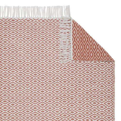 Waschbarer Teppich Barota [Terrakotta/Weiß]
