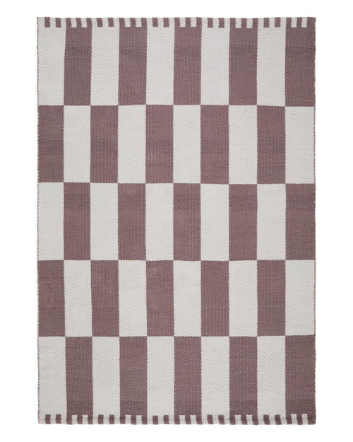 Waschbarer Teppich Iniola [Dunkles Taupe & Weiß]