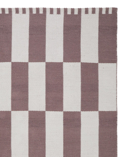 Waschbarer Teppich Iniola [Dunkles Taupe & Weiß]