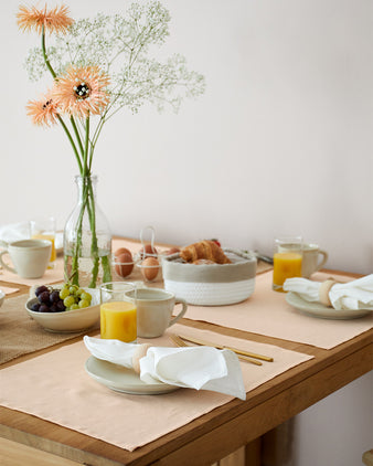 Leinen-Baumwoll-Servietten-Set Tolosa [Weiß]