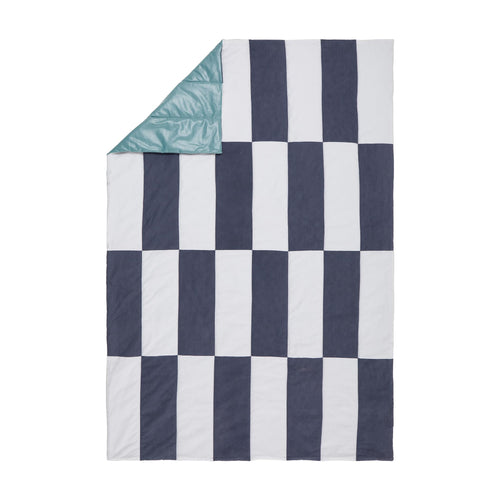 Picknickdecke Tamina [Blaugrau & Naturweiß & Grüngrau]
