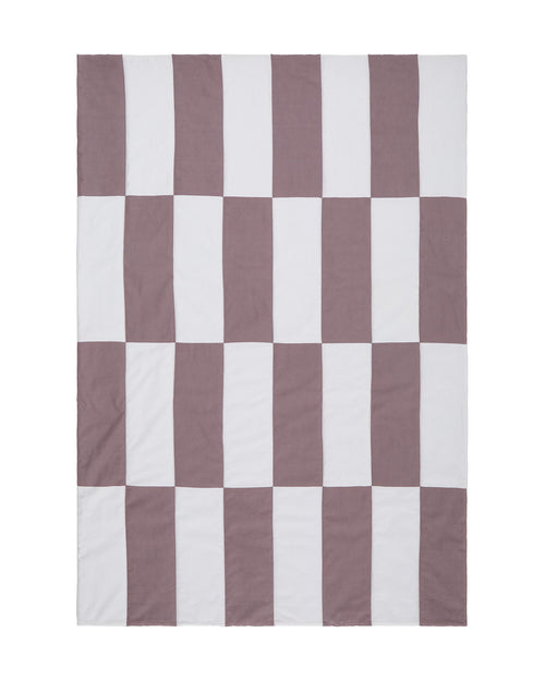 Picknickdecke Tamina [Dunkles Taupe & Naturweiß & Taubenblau]