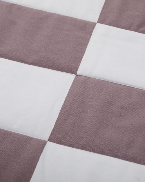 Picknickdecke Tamina [Dunkles Taupe & Naturweiß & Taubenblau]