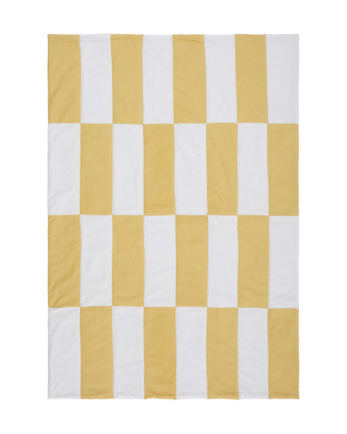 Picknickdecke Tamina [Sandgelb & Naturweiß & Taubenblau]