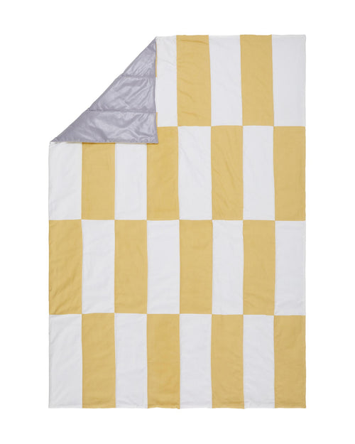 Picknickdecke Tamina [Sandgelb & Naturweiß & Taubenblau]