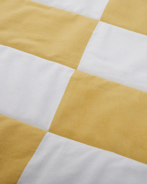 Picknickdecke Tamina [Sandgelb & Naturweiß & Taubenblau]