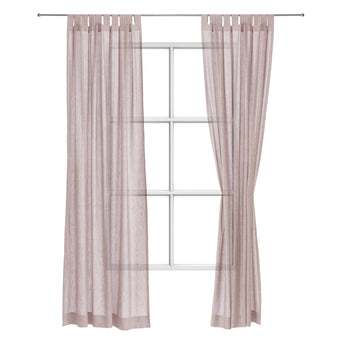 Leinen-Baumwollvorhang Tolosa (2er-Set) [Blasses Rosa]