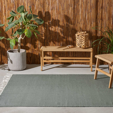 Waschbarer Teppich Udaka [Grüngrau]