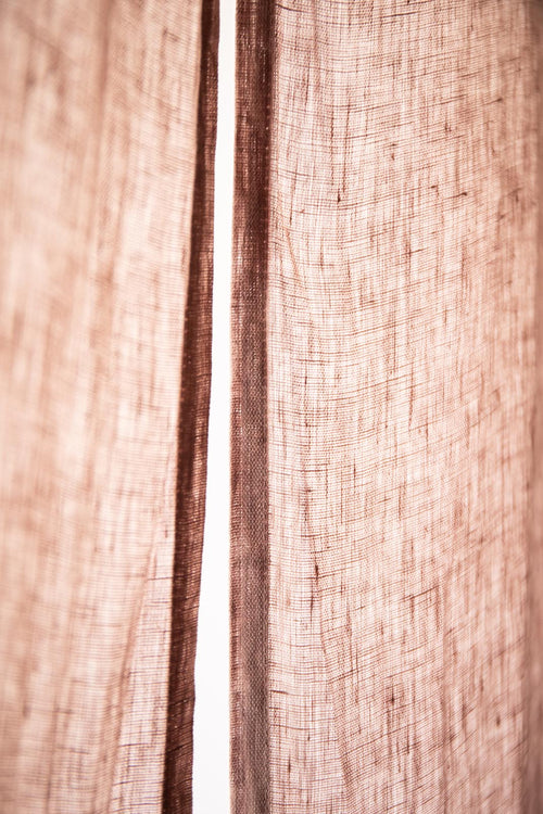 Leinen-Vorhang Mafalda Nova (2er-Set) [Helles Taupe]