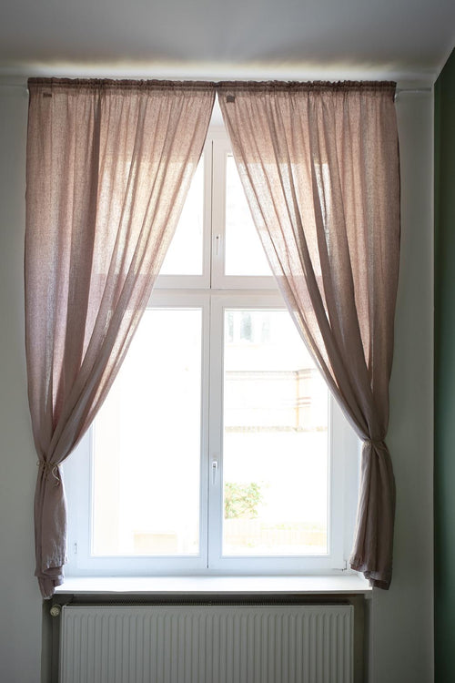 Leinen-Vorhang Mafalda Nova (2er-Set) [Helles Taupe]