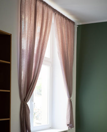 Leinen-Vorhang Mafalda Nova (2er-Set) [Helles Taupe]