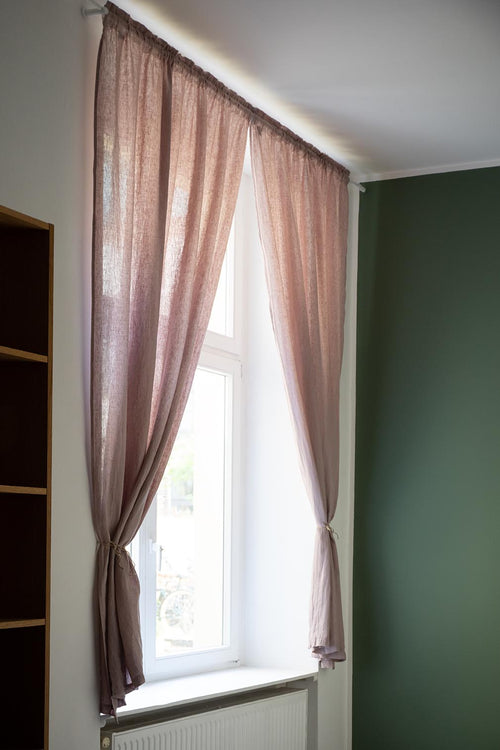 Leinen-Vorhang Mafalda Nova (2er-Set) [Helles Taupe]