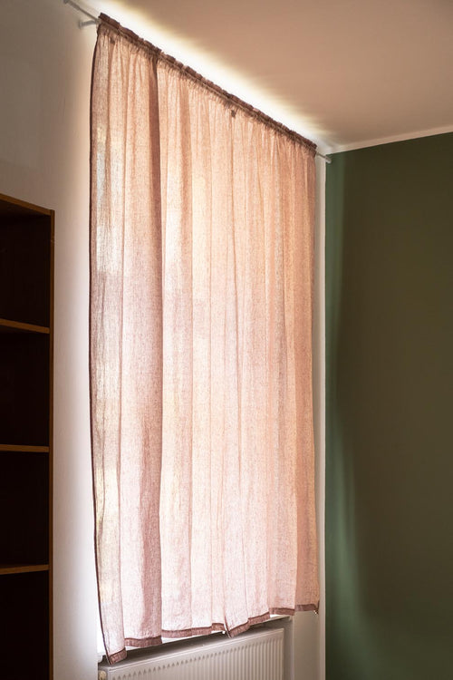 Leinen-Vorhang Mafalda Nova (2er-Set) [Helles Taupe]