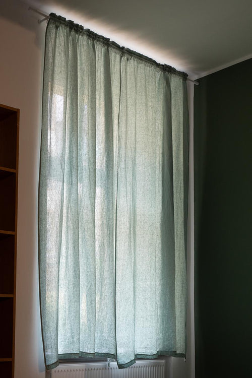 Leinen-Vorhang Mafalda Nova (2er-Set) [Salbeigrün]